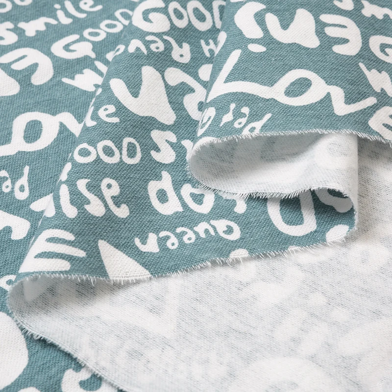 100% хлопок саржа фланелевая ткань шлифованная мягкая с буквенным рисунком