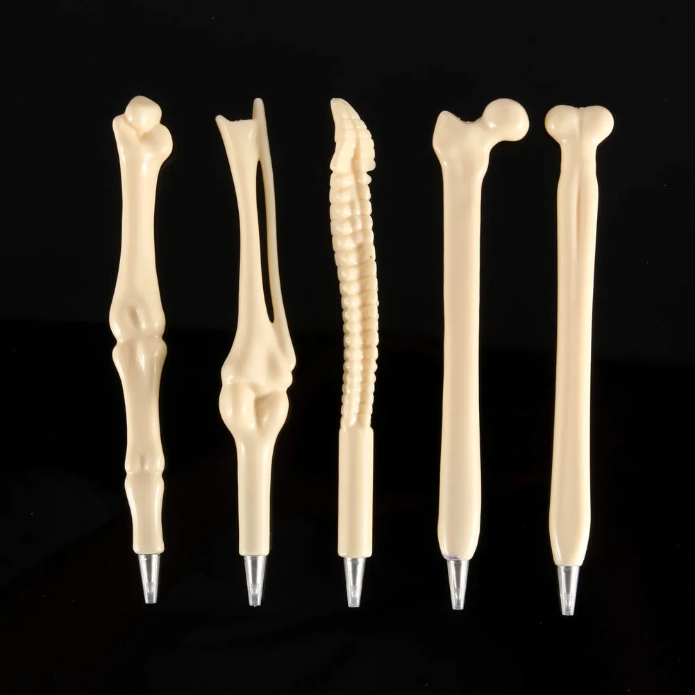 

5Pcs Creative Writing Supplies Bone Shape Ballpoint Pens New Gift Home Decoration School Office Stationery DU55