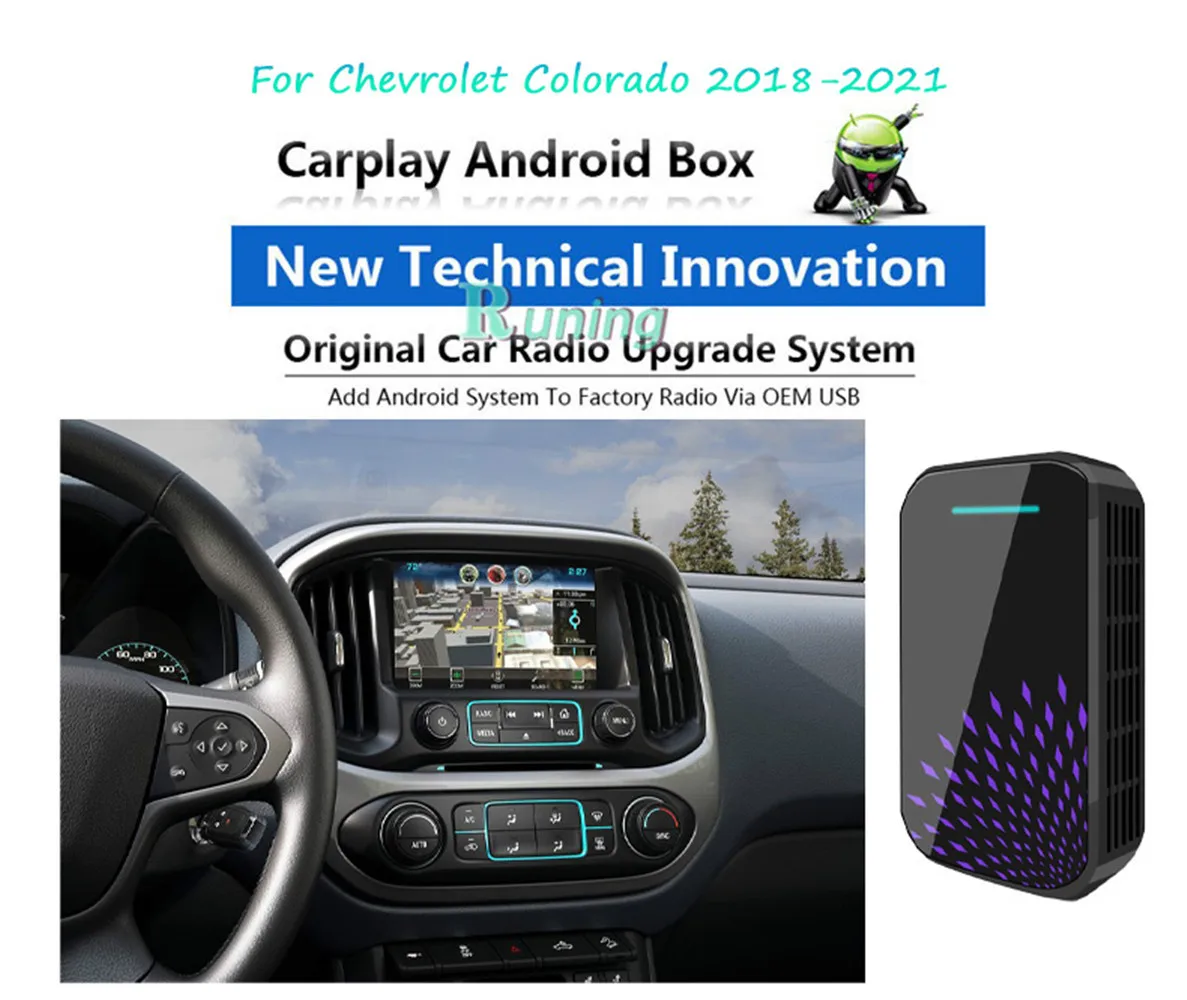 

Upgrade Radio Car Android Stereo Carplay Box For Chevrolet Colorado 2018-2021 Car Multimedia Player GPS Navigation Plug and Play