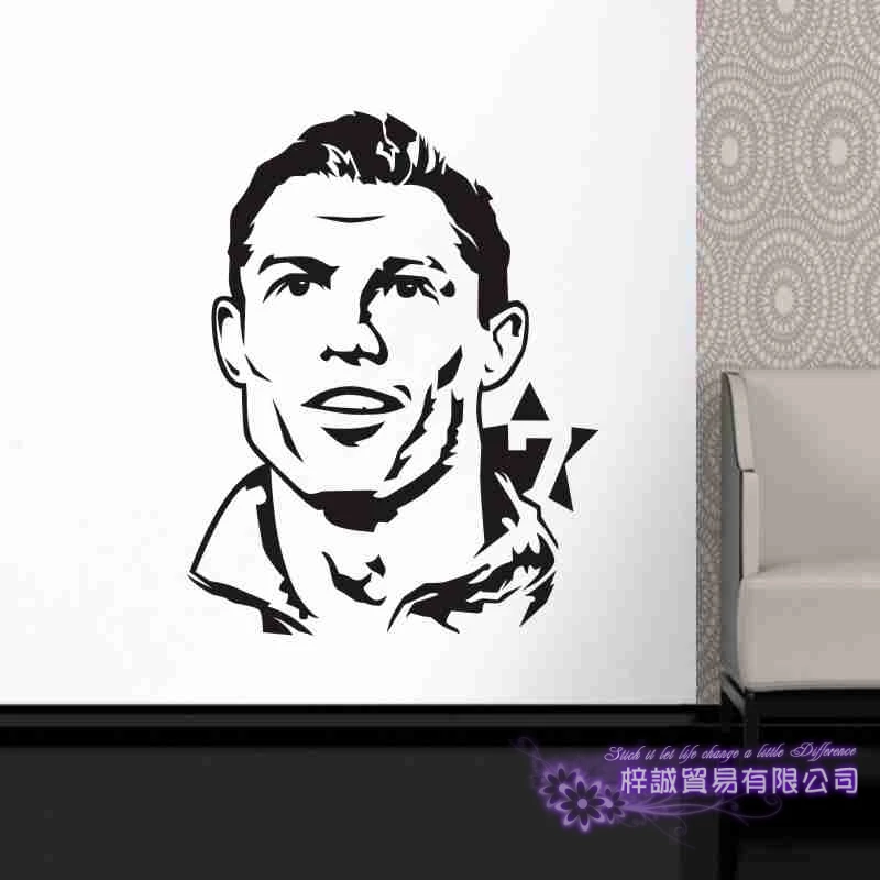 C Ronaldo наклейка на стену с футболистом Спортивная детская комната Декоративные