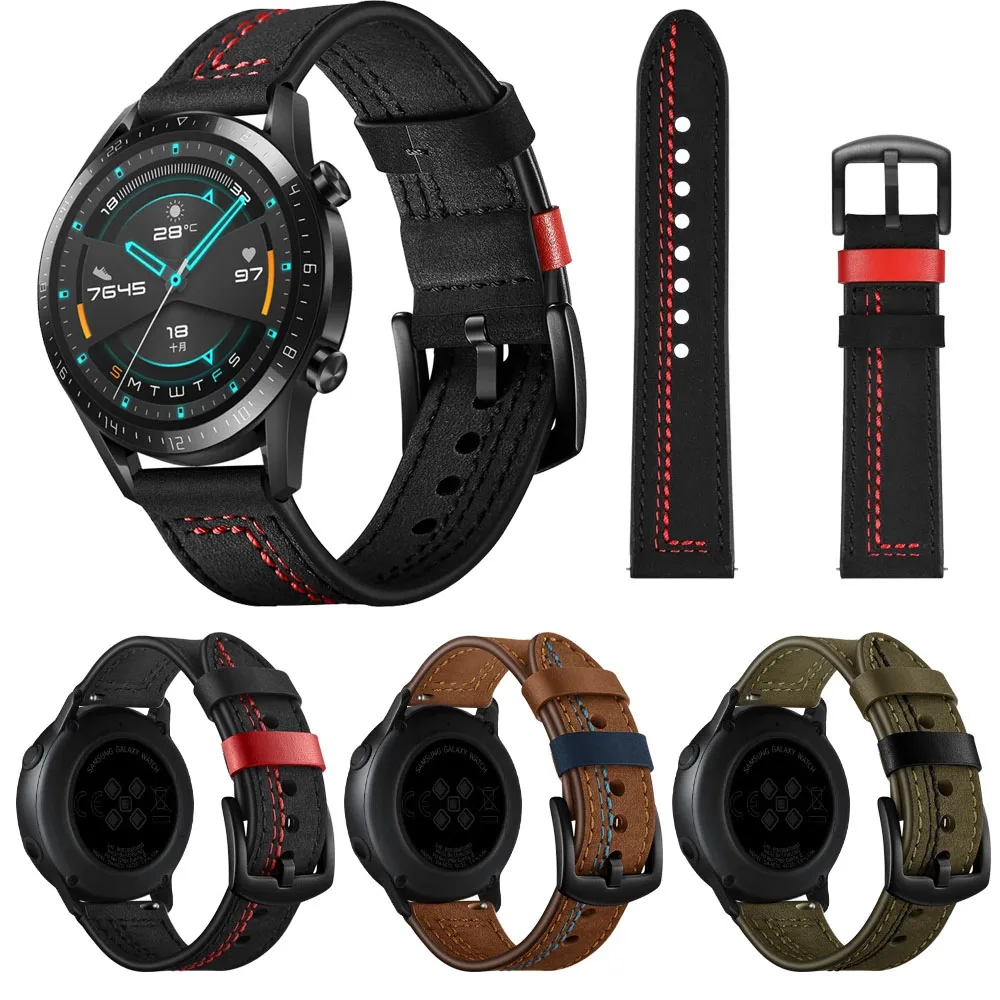 

Huawei watch GT 2 strap for Samsung Gear S3 Frontier band 22mm watch band GT2 46 mm Leather bracelet Galaxy Watch 46mm strap