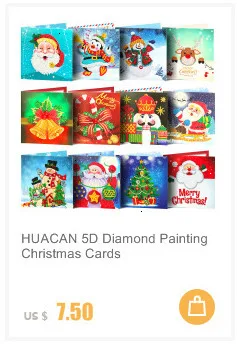 HUACAN 5D DIY Рождественская Алмазная картина карты новая Алмазная вышивка Санта Клаус поздравительные открытки Алмазная мозаика подарок
