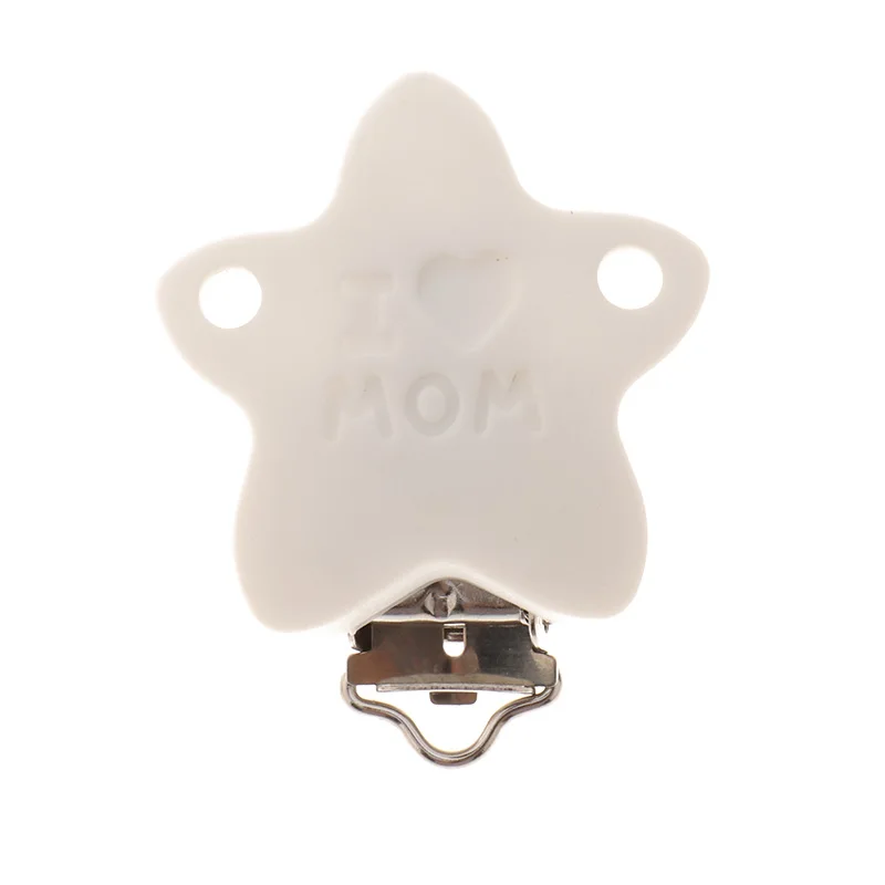 Fkisbox 2pcs Mouse Pacifier Clip Silicone Bead Baby Teether& Plastic Teething Accessories Nipple Clasps Toy DIY Round Koala