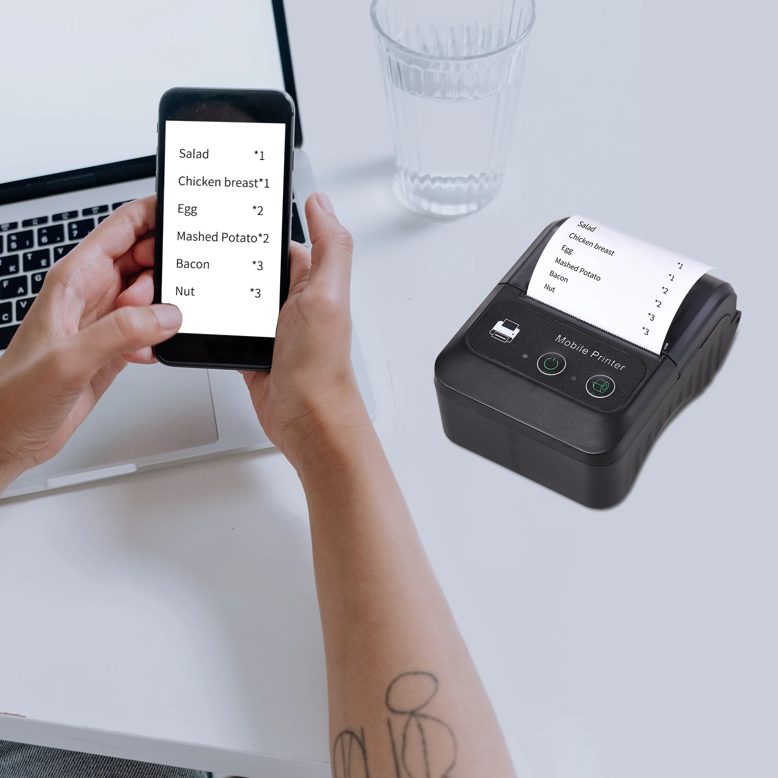 Портативный беспроводной термопринтер BT 58 мм 2 дюйма чековый мини принтер с USB POS