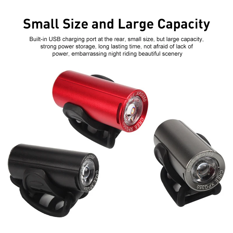

New Bicycle Light 5 Mode Mountain Bike USB Charging Front Light Tail Light Strong Light Waterproof Safety Warning Light