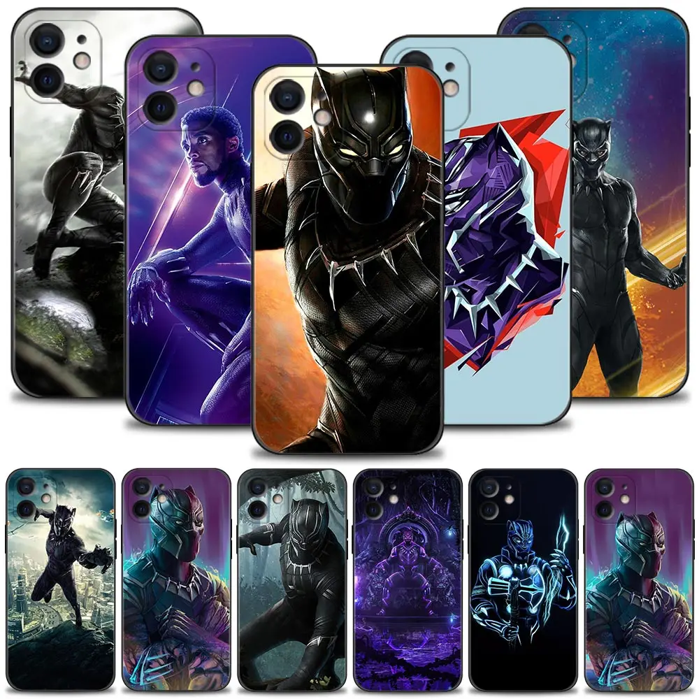 Силиконовый чехол для телефона с черной пантерой из комиксов Marvel iPhone 13 12 11 Pro Max Mini