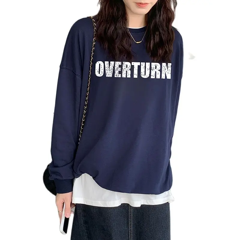 

Spring Autumn New Women Fashion Letter Pattern O-Neck Long Sleeve Pullover Cotton Loose Female casual Sweatshirts tops