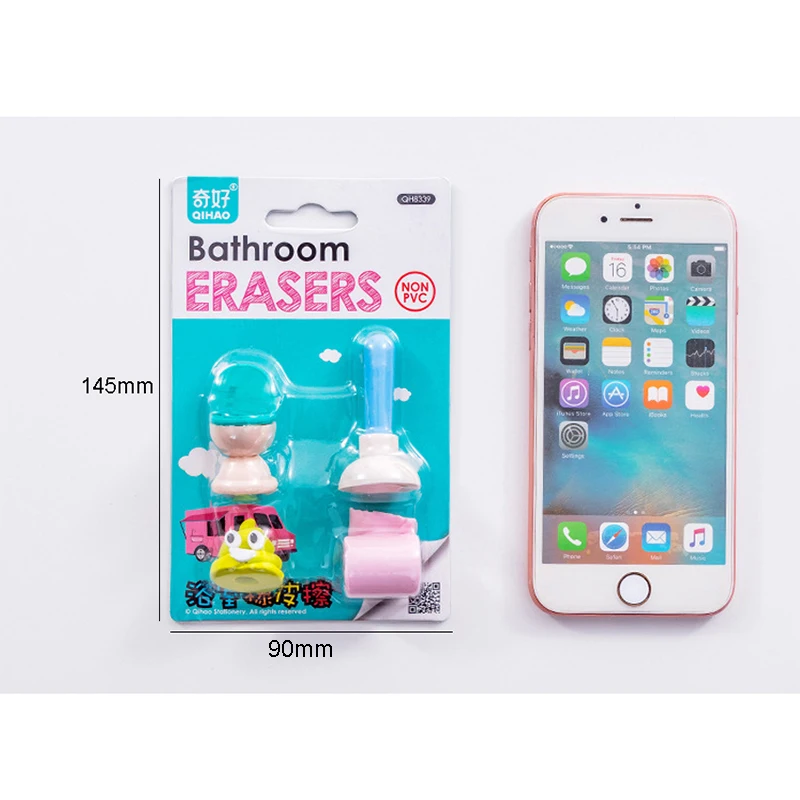 

12packs Kawaii cleaning supplies Bathroom series Rubber set student eraser school supplies papelaria gift for kids penil eraser
