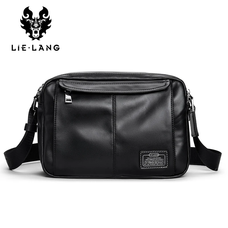 LIELANG 100% сумки на плечо из натуральной кожи для мужчин сумка-портфель Мужская