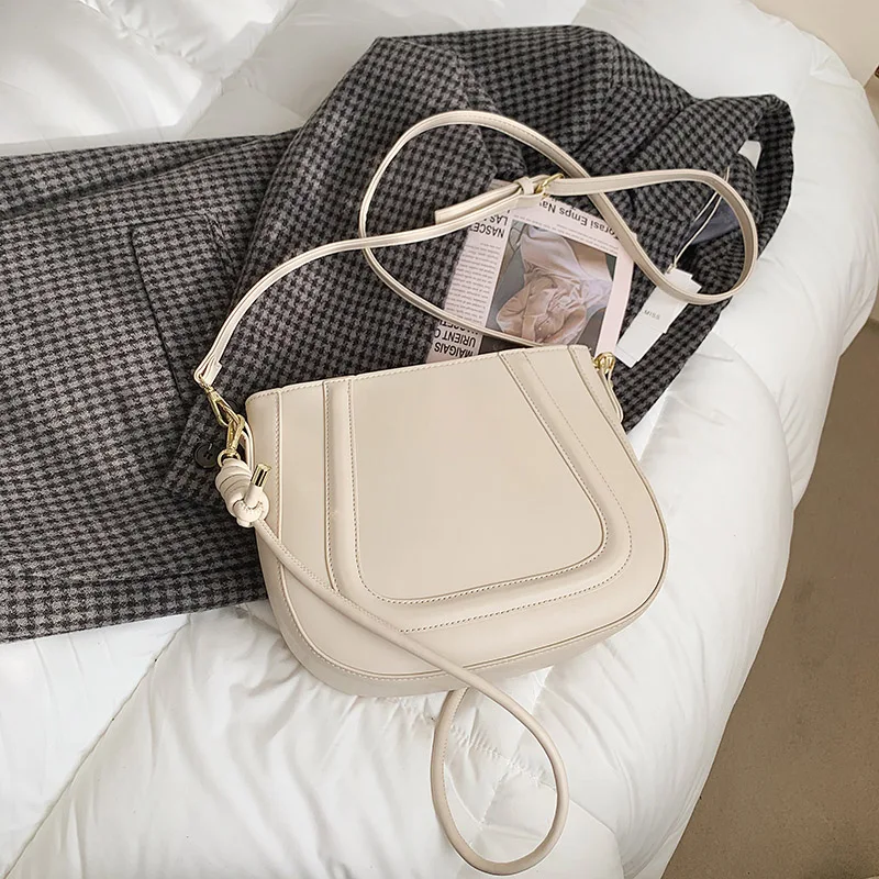 

Vintage Saddle Crossbody Bags for Women 2021 Summer Casual Shoulder Bag Ladies PU Leather Shopping Sling Bags Sac A Main Femme