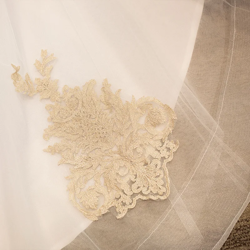 

Wedding Dress Illusion V-Neck Luxury Vintage Champagne Backless Lace Tulle Embroidery Court Train Elegant Women Bride Gown GB021