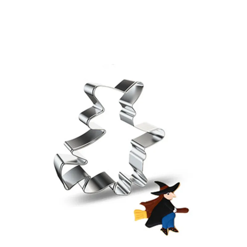 

NEW Christmas Witch Stainless Steel Cute Cutting Biscuit Mould Cake Moulds Fruit Sugar Mold Baking Tools Mold Cake Baking Stamp