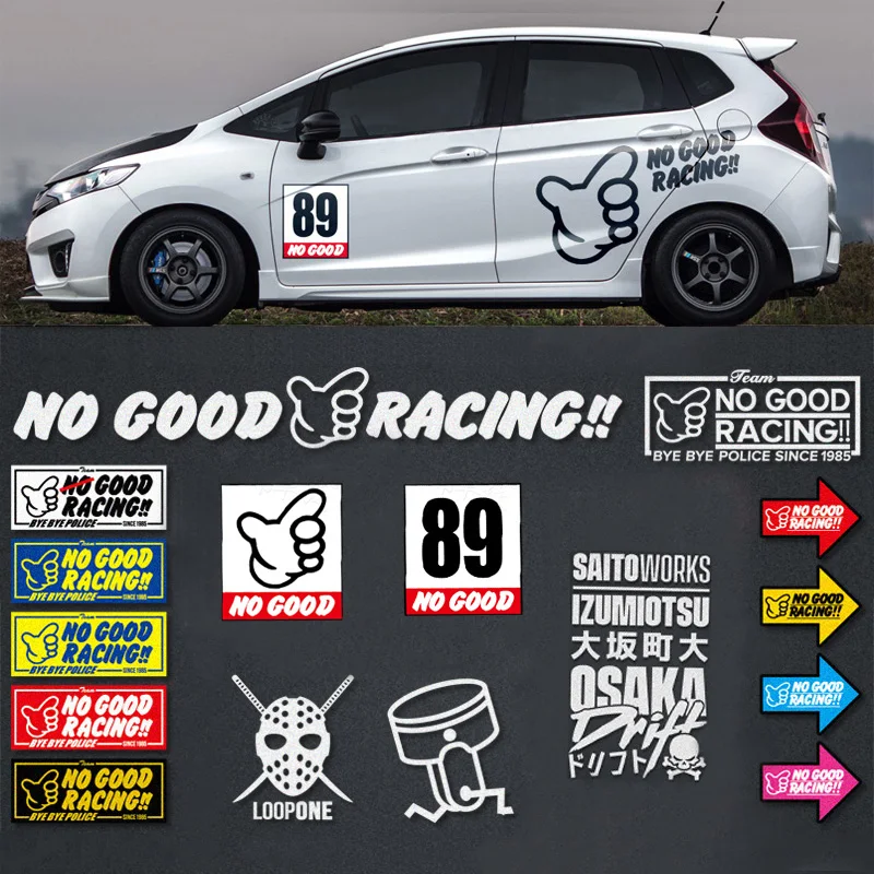 Стильная наклейка JDM No Good Racing Loop Kanjo оконная на дверь виниловая графика для Civic EK Gtr