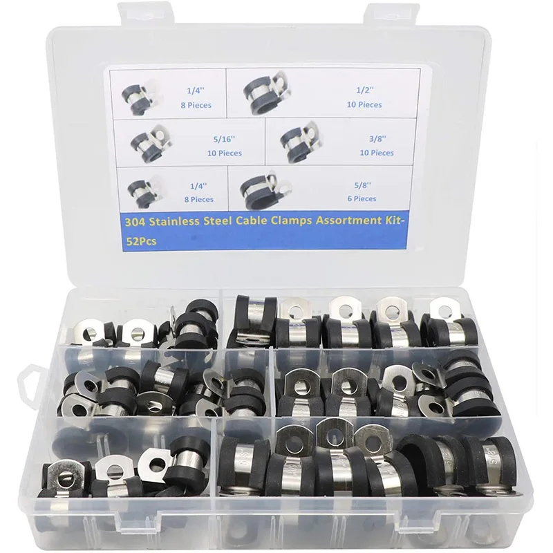 Зажим для кабеля резиновые зажимы труб из нержавеющей стали 304 разные размеры (52