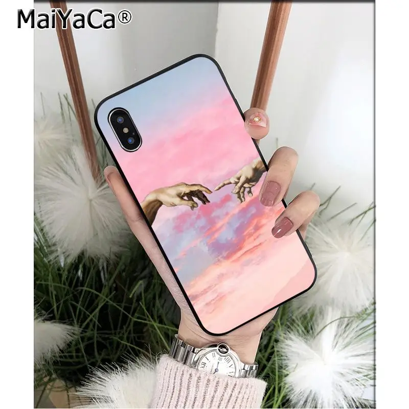 MaiYaCa The Creation of Adam Hand TPU Soft Silicone Phone Case for iPhone 8 7 6 6S Plus X XS MAX 5 5S SE XR 11 11pro max Cover | Мобильные