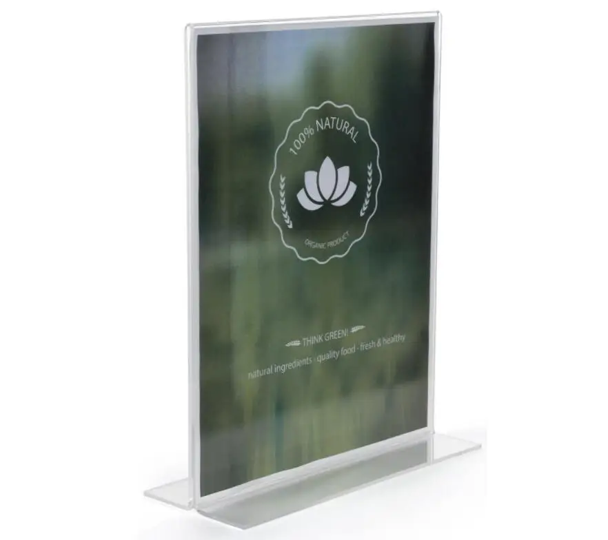 

A5 Custom UV Printed Acrylic Table Sign Holder, T-style - Clear