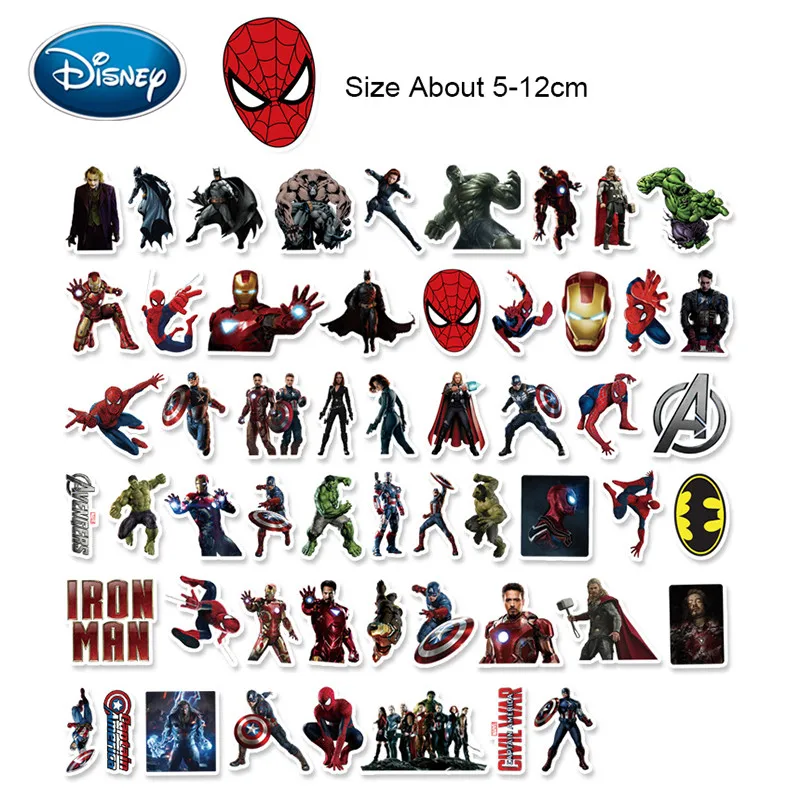 Disney 55 шт Человека-паука героев из мультфильмов наклейки единовременных