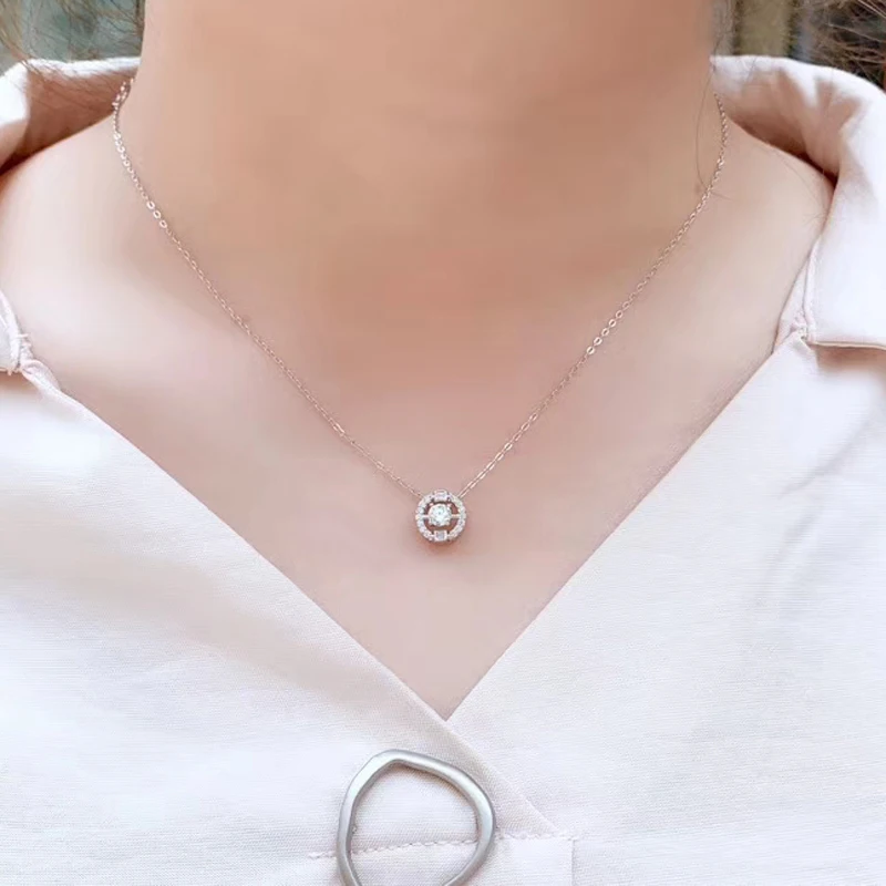 CoLife Jewelry 0.3ct D Color Moissanite Pendant for Young Girl 925 Silver Moissanite Necklace Pendant Birthday Gift for Woman