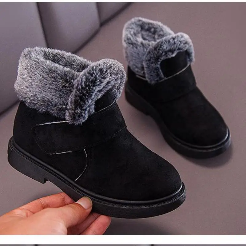 Ботинки детские с плюшевой подкладкой теплые 2020 для мальчиков и девочек зимняя