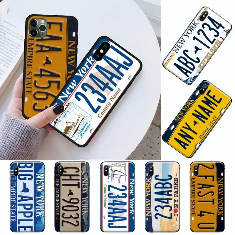 

License Plate Number New York Phone Case For iphone 12 11 13 7 8 6 s plus x xs xr pro max mini