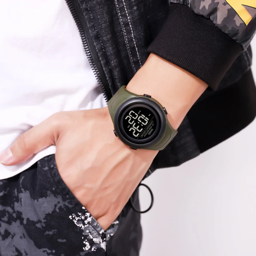 2021 SKMEI 1675 детские цифровые наручные часы с двойным временем секундомером хронографом датой недели спортивные студенческие часы с будильник... от AliExpress RU&CIS NEW