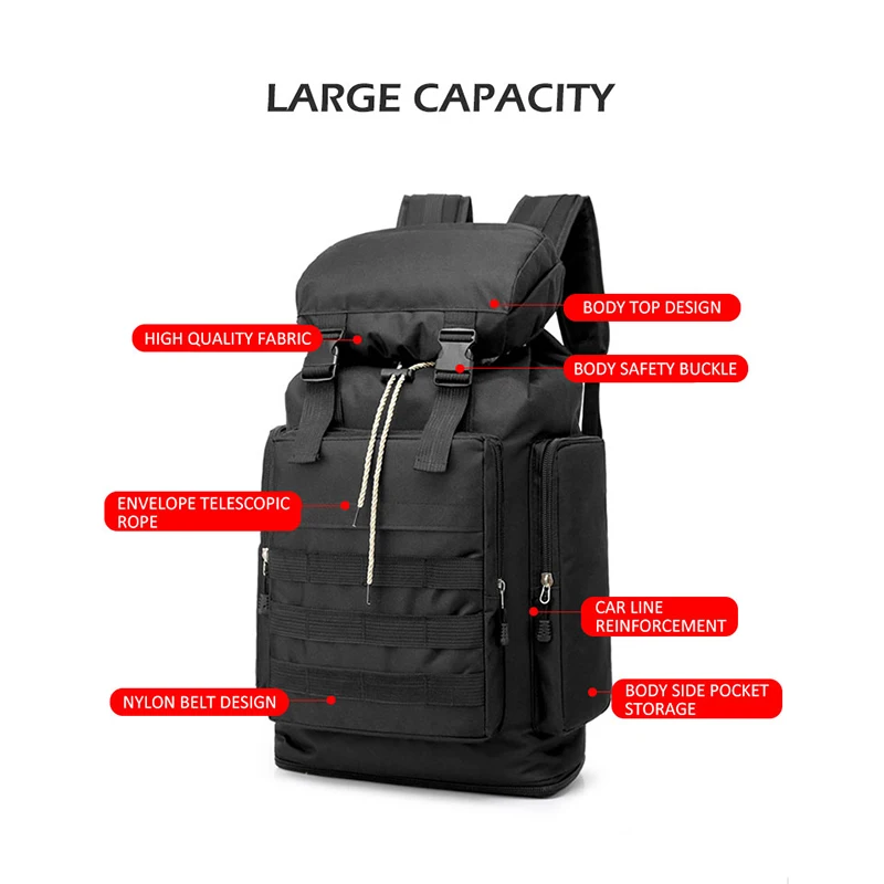 Мужской военный камуфляжный рюкзак для активного отдыха Походов Кемпинга