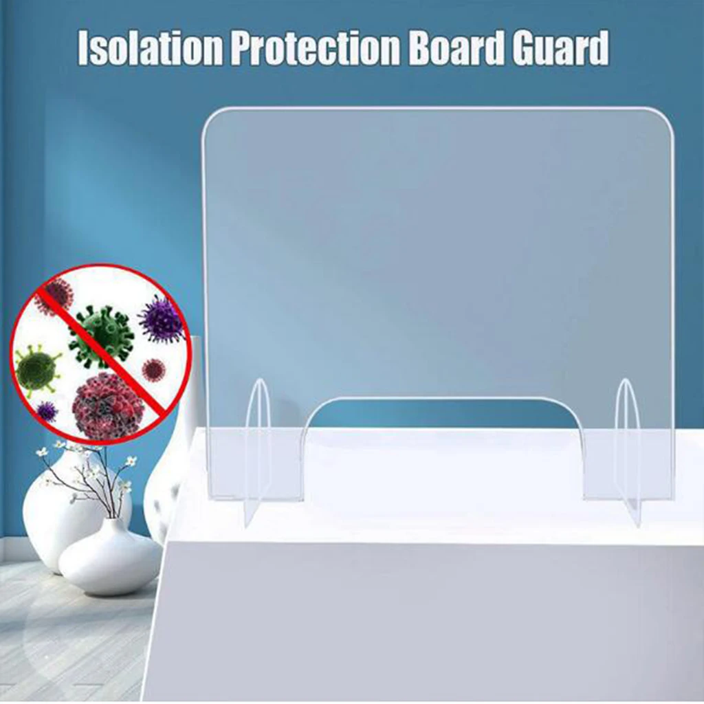 

Sneeze Guard Acrylic Clear Freestanding Barrier Table Safety Shield Screen