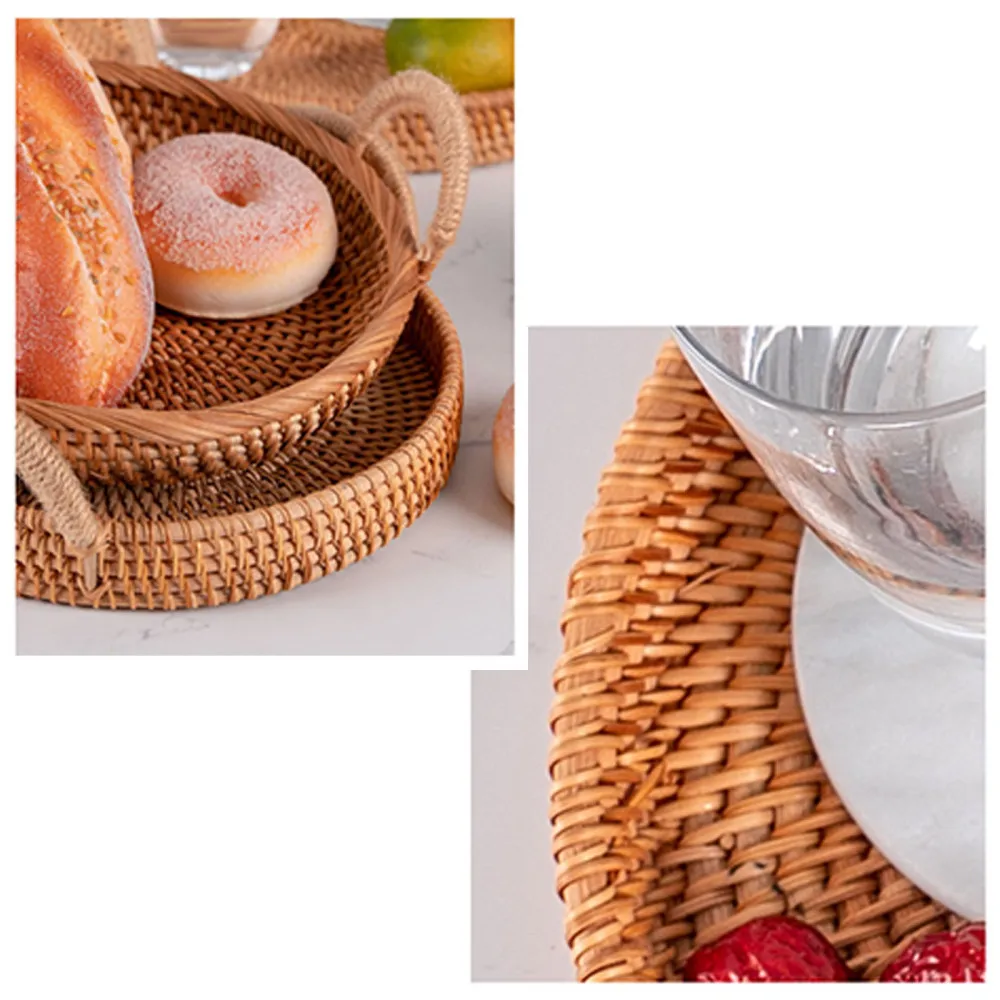 Подставки для хранения фруктов и еды тарелки хлеба корзины с ручками поднос