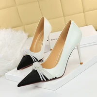 bigtree new springautumn shoes for women fashion mixed colors pointed toe thin high heel office lady pumps slip on size 34 43