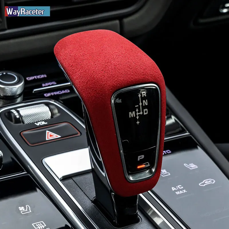 

Ultrasuede Top Suede Wrap Car Gear Shift Knob ABS Trim Cover For Porsche Cayenne 2018 2019 2020 2021 Coupe Turbo S Accessories