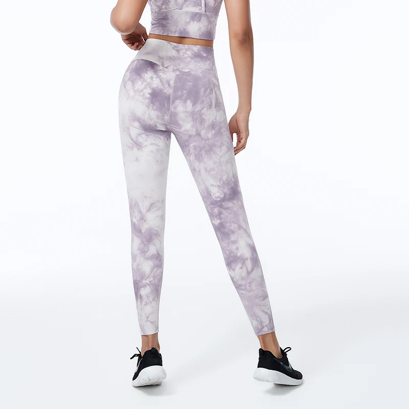 New Yoga Pants Women Leggings For Fitness Nylon Tie Dyed High Waist Long Pants Women Hip Push UP Tights Women Gym Clothing