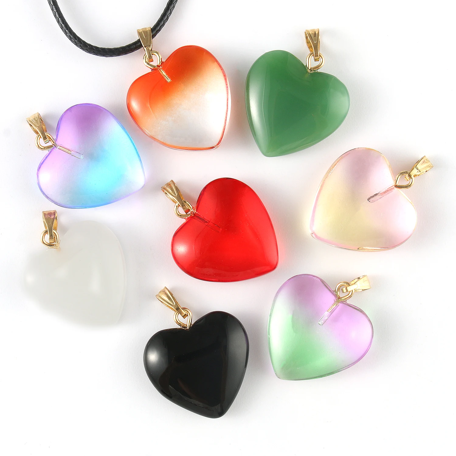 

20x20mm Multiple Colour Heart Shape Beads Czech Lampwork Crystal Glass Loose Beads for Bracelet Necklace DIY Jewelry Making