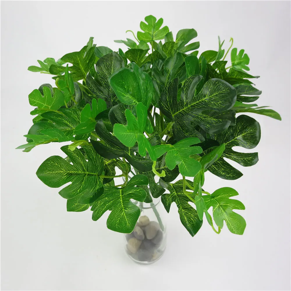 Monstera лист листва Декор для дома отель ветка Пальма крупная имитация растения