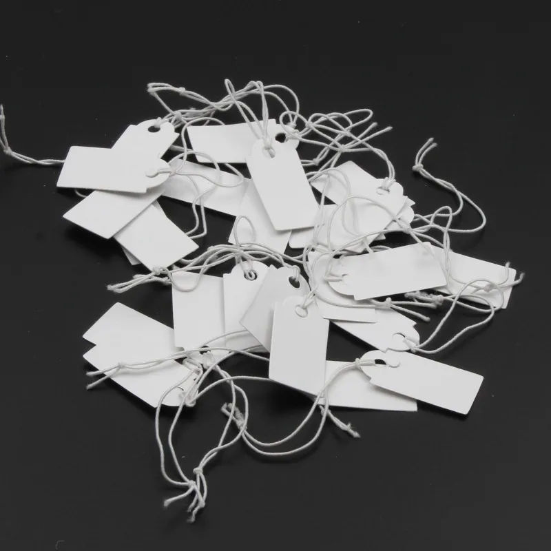 13x26mm 100pcs New Rectangular Paper Price Tag White Blank String Watch Jewelry Display Cards Promotion Label For Sales | Украшения и