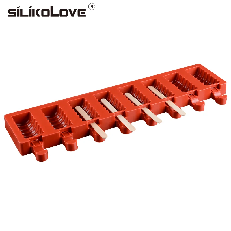 SILIKOLOVE 8 полости в полоску Производители Мороженого Плесень DIY формы ледяные
