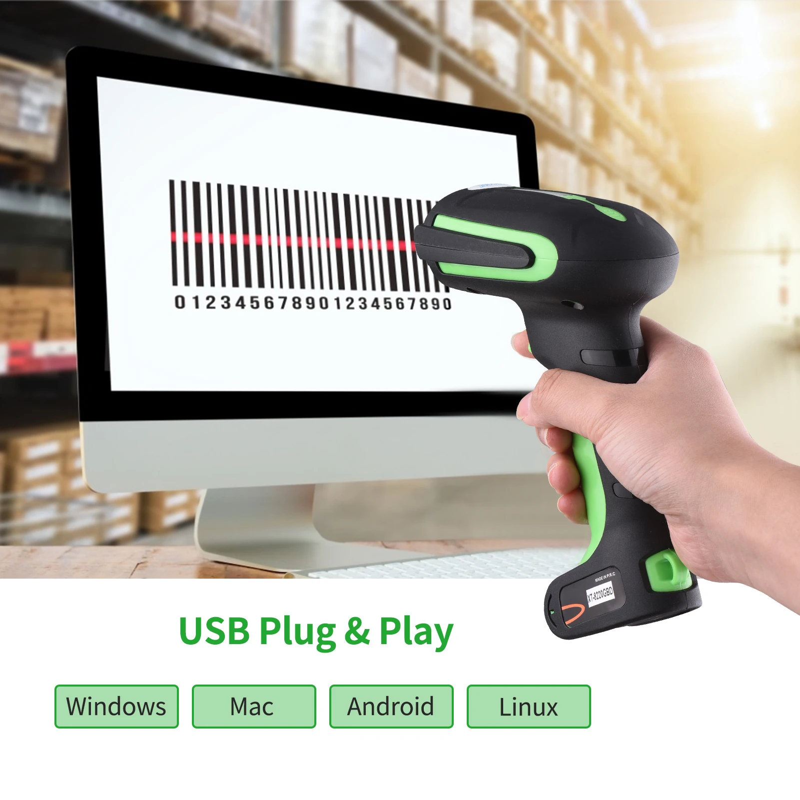 IMARCONE промышленный сканер штрихкода ручной 1D/2D/QR штрих кода USB Проводная 1