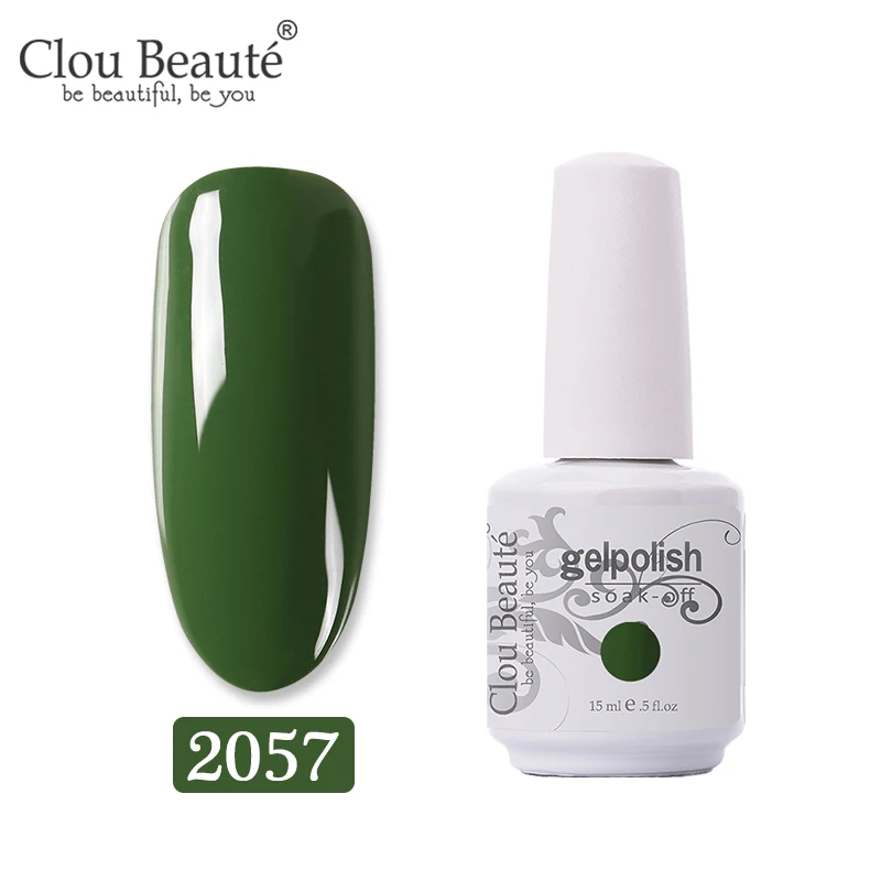 2057 Clou Beaute, 15 мл, лак, Гель-лак, Перманентный лак для ногтей, УФ светодиодный лак для ногтей, для маникюра, долговечный Гель-лак, гель-гибрид - Цвет: 2057