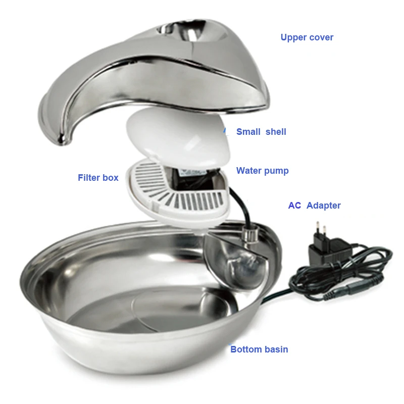 Поилка для домашних животных собака кошка питьевой фонтан 2 8 л из нержавеющей