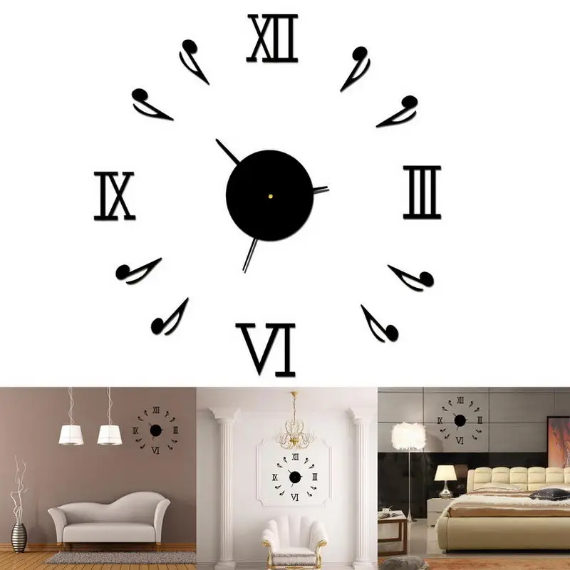 Часы настенные в римском стиле модные украшения для спальни офиса дома наклейка