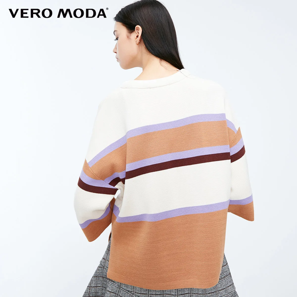 Женский свободный свитер в полоску разных цветов Vero Moda | 319124510 Женская одежда