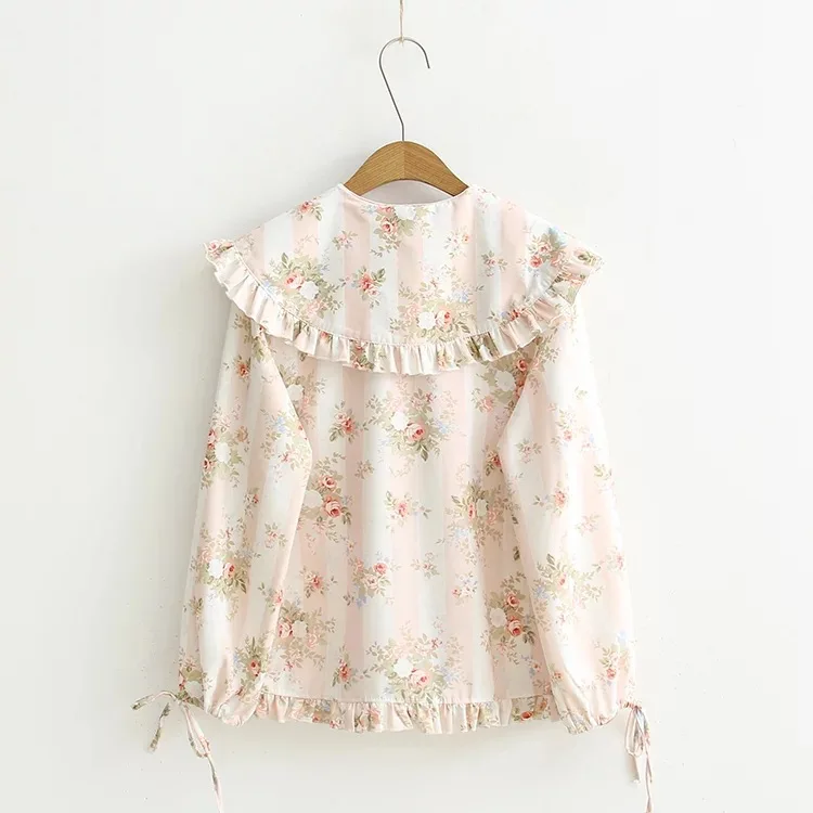 Мори Блузка для девочек свободные Для женщин рубашка в стиле Питера Пэна Colloar