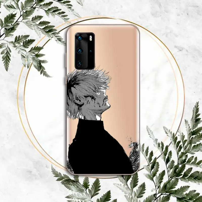 

Trendi Anime Ghoul Kaneki Ken untuk Phone Cases Clear Transparent for huawei honor P 40 30 20 lite Pro 10 i 8 9 x p smart 2019