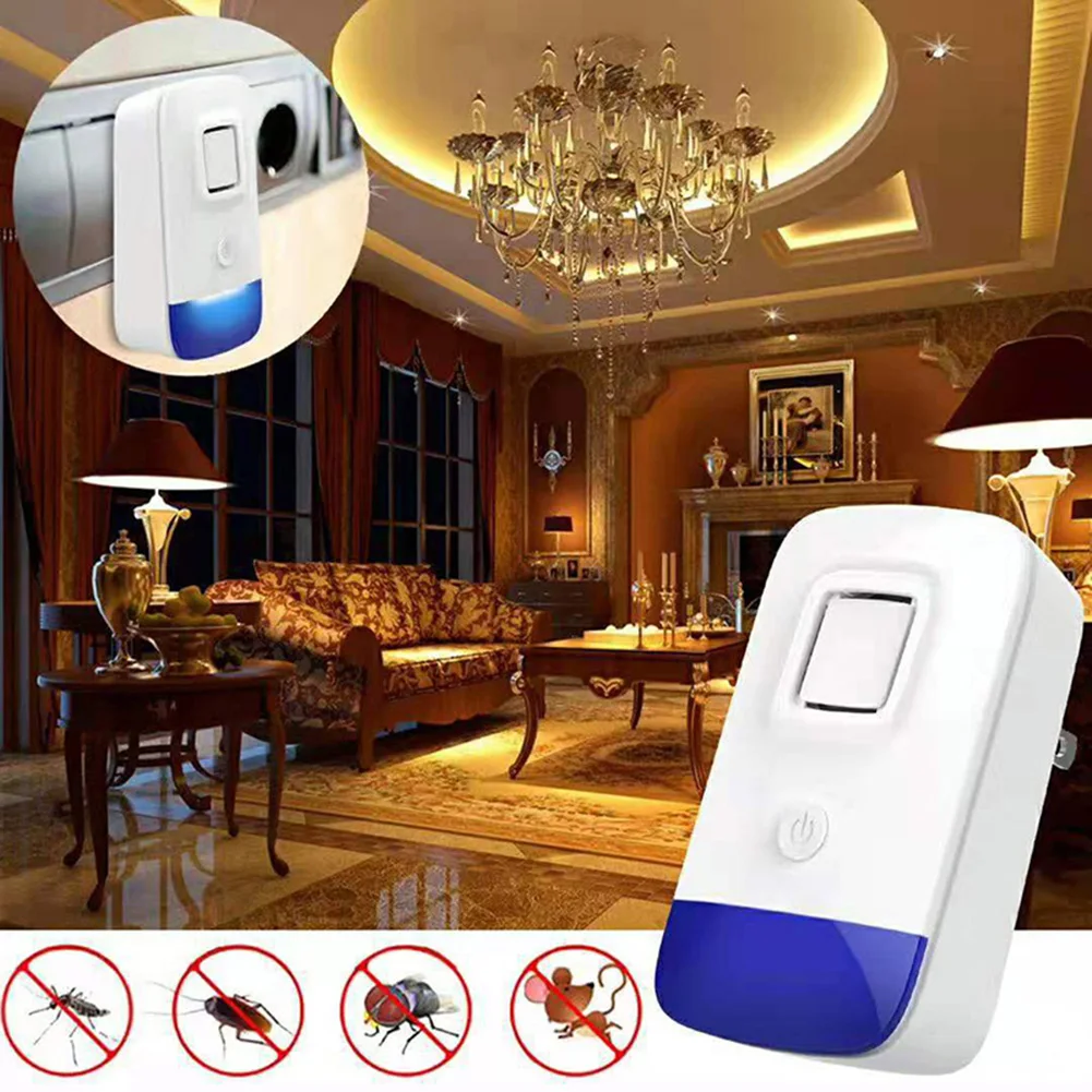 Indoor Mosquito Insect Repeller Rat Mouse Cockroach Pest Repellent Killer Electronic Ultrasonic Control EU/US/UK Plug | Дом и сад