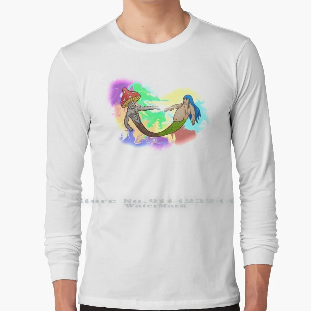 

Mershroom футболка с длинным рукавом тройник креативный трендовый винтажный крутой подарок Европейский Американский размер большой размер