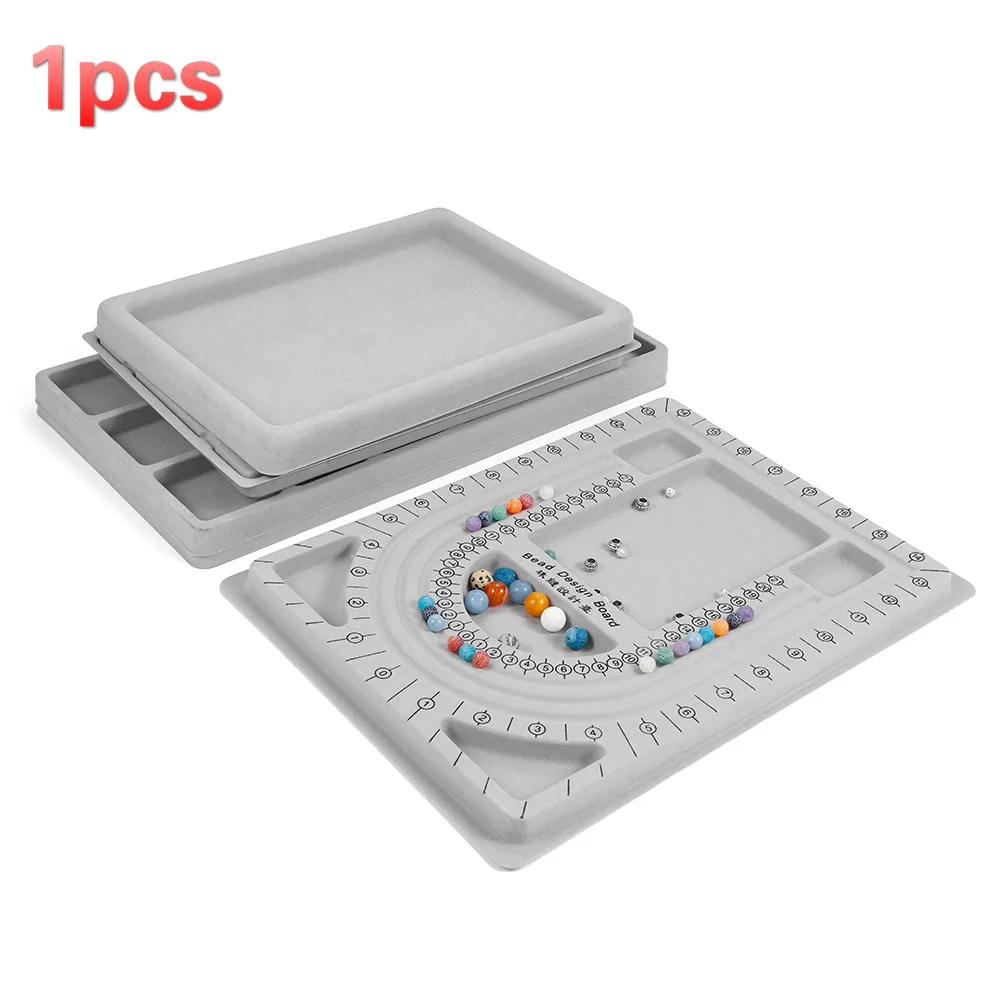 

1Pcs Gray Flock Beads Tray Design Boards Kit DIY Beading Organizer Bracelet Jewelry Making Craft Tools Accessories