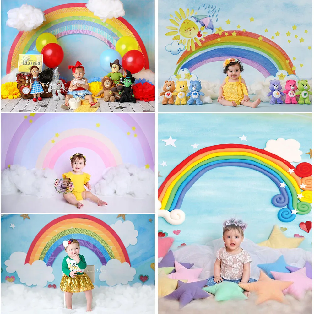 Mocsicka Радуга Тема 1 день рождения фотостудия фото фон для детской душевой
