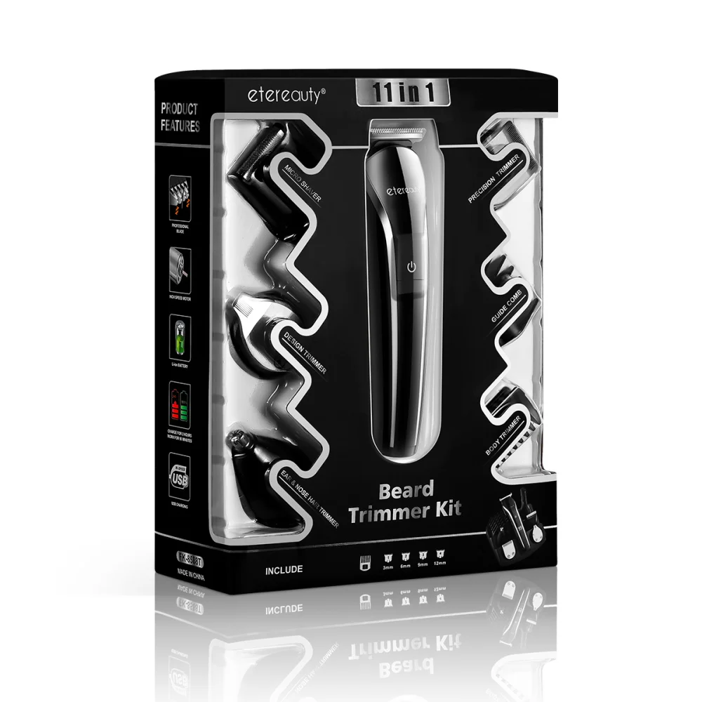 

ETEREAUTY Beard Trimmer Kit Multi-functional Electric Beard Trimmer All-in-1 Rechargeable Grooming Kit for Men Adults (US Plug)