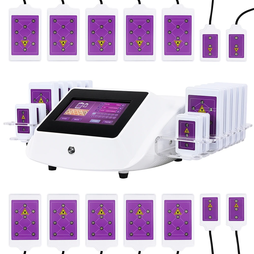 

14 колодок, Lipo, лазерное устройство для контурной терапии тела, устройство для удаления целлюлита, снижения жира, подтяжки кожи, потери веса