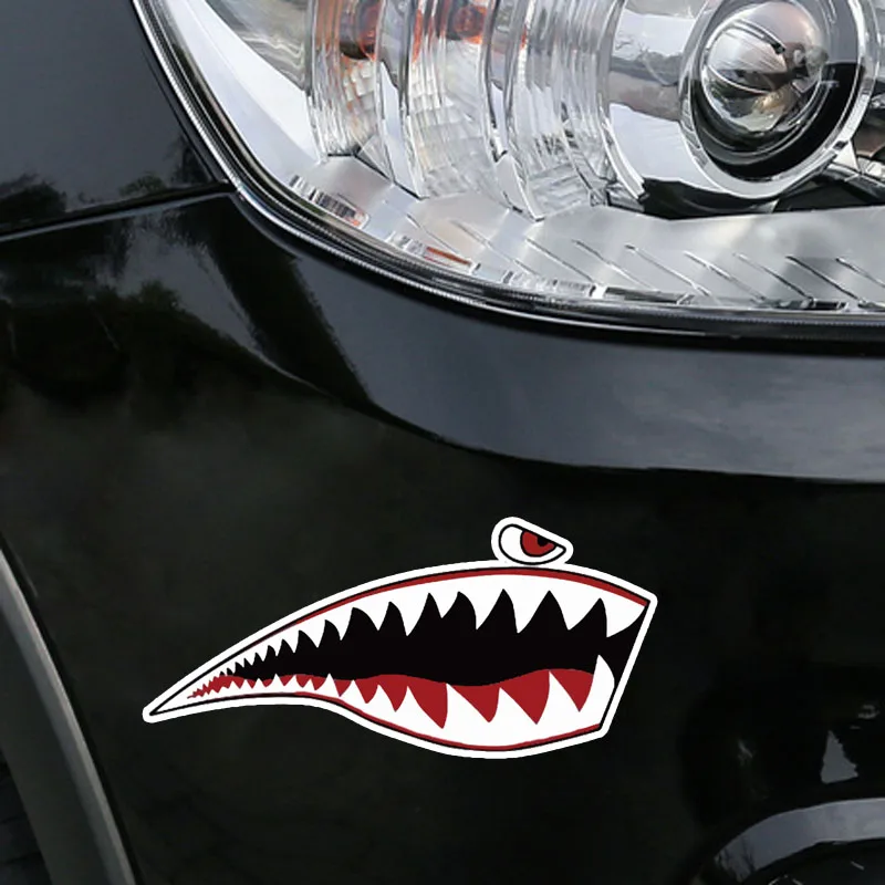 

Lovely Sharks The Mouth Cartoon Colored Car Sticker Animal Decals PVC Graphic Decoration High Quality Waterproof Decal 15*7cm