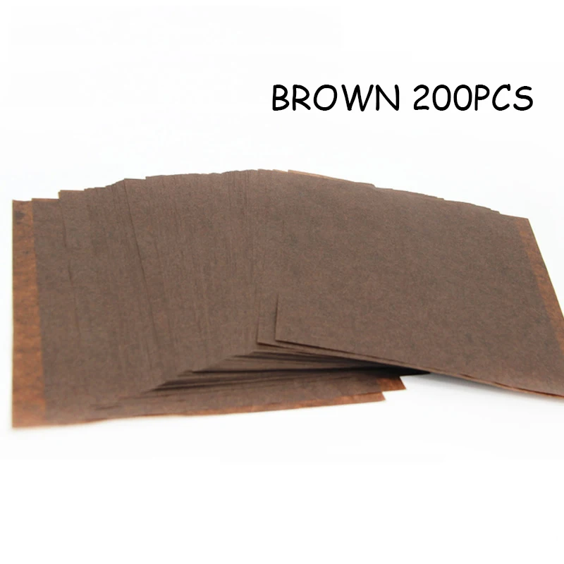 brown 200pcs С восковым покрытием Бумага обертка для масла Бумага газетный рисунок Бумага Еда Класс жиропоглощающие салфетки 22*22 см/50/100/200 шт - Цвет: brown 200pcs